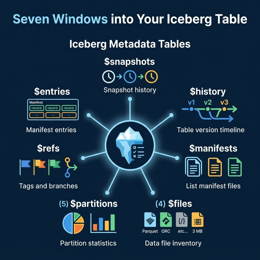 The seven Iceberg metadata tables and what each reveals about your table