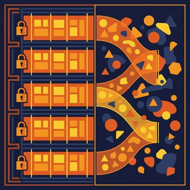 Schema-on-write rigid table vs. schema-on-read flexible view layer